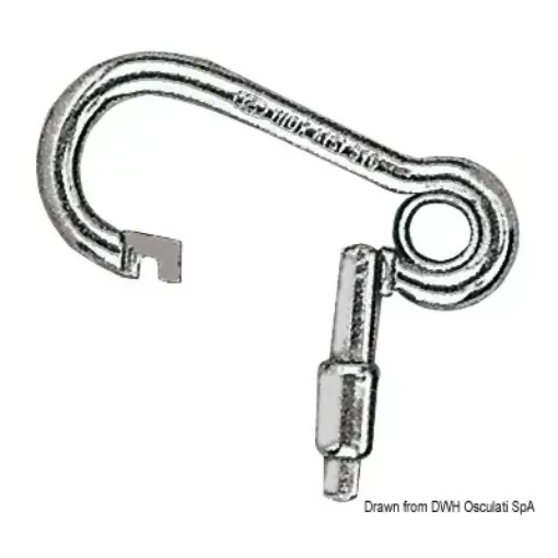 Picture of Stainless steel carabiner hook with outer opening 60 mm