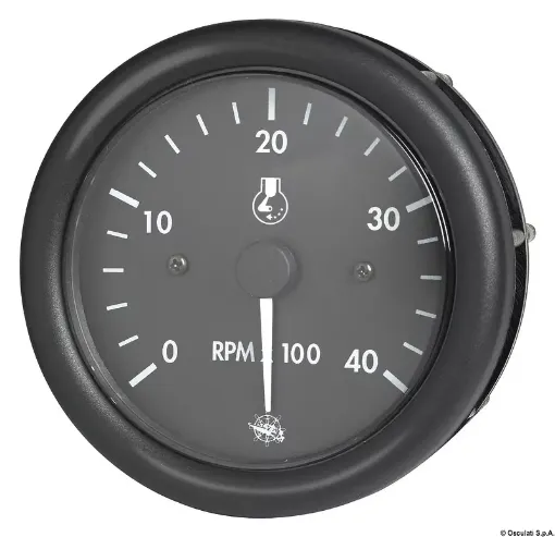 Picture of RPM counter diesel black with hourmeter 12 V - guardian