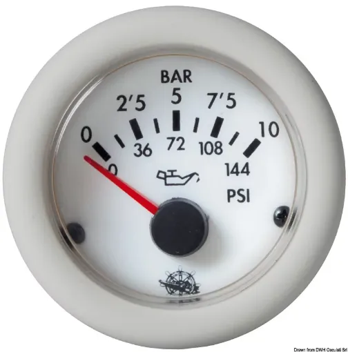 Picture of Oil pressure gauge 0 - 10 bar white 24 V - guardian