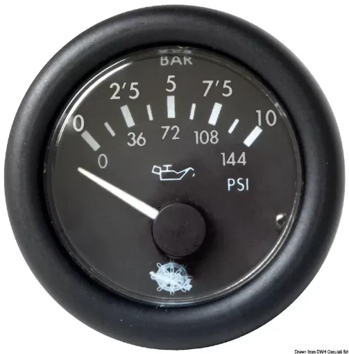 Picture of Oil pressure gauge 0 - 10 bar black 12 V - guardian