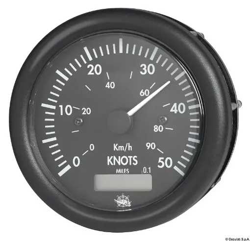 Picture of Speedometer 0 - 50 knots black with log 12V - guardian