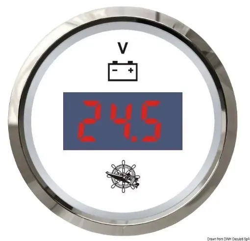 Picture of Digital voltmeter 8 - 32 V white - glossy