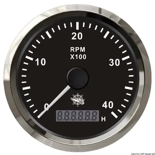 Picture of Revolution counter 0 - 4000 RPM black - glossy