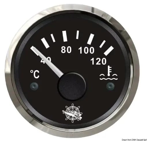 Picture of Water temperature gauge 40 - 120° black - glossy