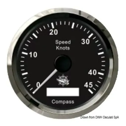 Picture of Speedometer with GPS compass black - glossy