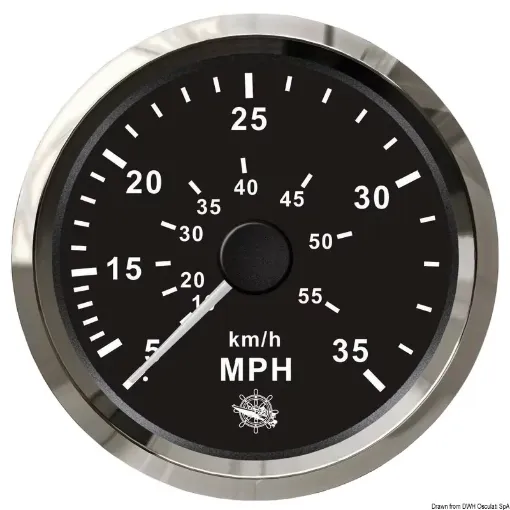 Picture of Pitot speedometer 0 - 35 MPH black - glossy