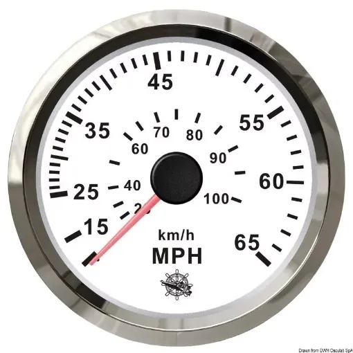 Picture of Pitot speedometer 0 - 65 MPH white - glossy