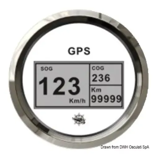 Picture of Speedometer compass mile counter GPS white - glossy