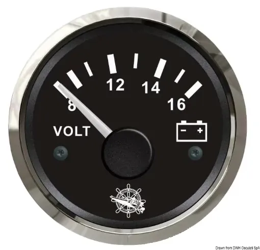 Picture of Voltmeter 8 - 16 V black - glossy