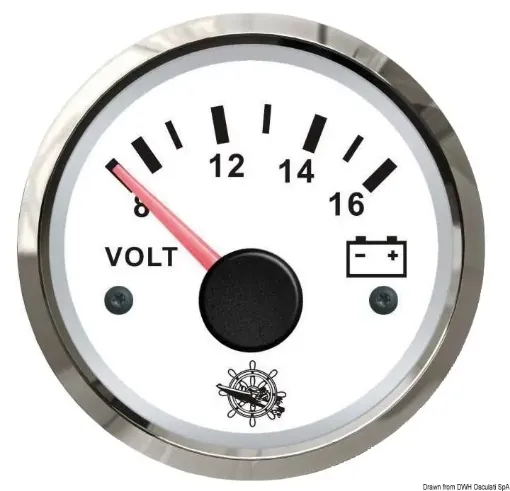 Picture of Voltmeter 8 - 16 V white - glossy