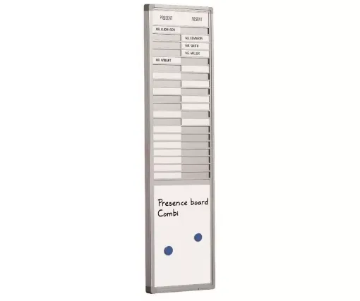 Picture of Presence Board In/Out - 10 pax + Magnetic Message White Board