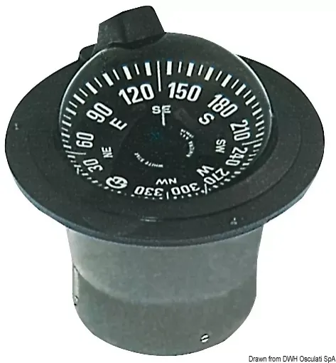 Picture of BW1 compass 5" recess - fit black/black - Riviera - Black - Built - in - 24V - 180 - Black