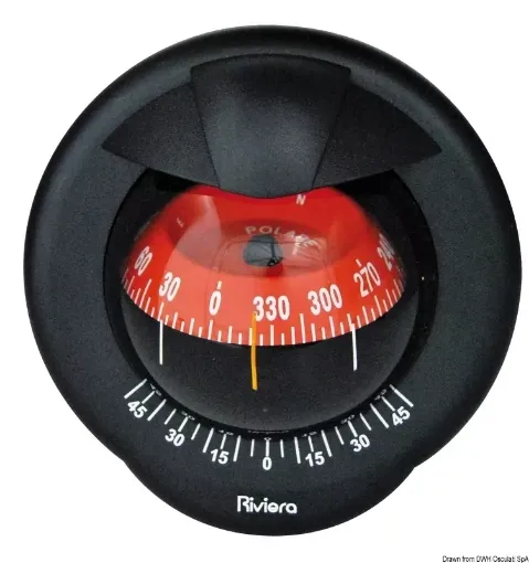 Picture of Pegasus compass 3" black/red - Riviera - Red - Built - in - 12/24V - 80 - Black