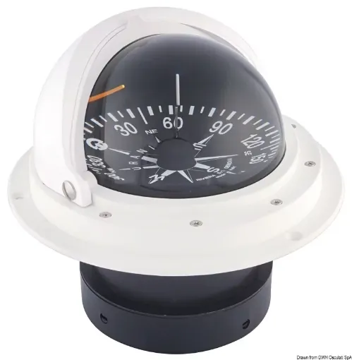 Picture of Compass 4" with cover white/black topview - Riviera