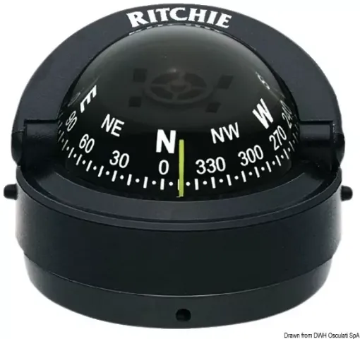 Picture of Explorer external compass 2"3/4 black/black - Ritchie