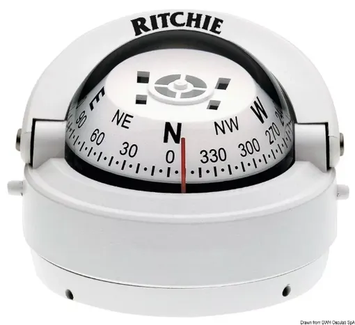 Picture of Explorer external compass 2"3/4 white/white - Ritchie