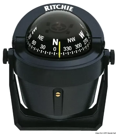 Picture of Explorer compass with bracket 2"3/4 black/black - Ritchie