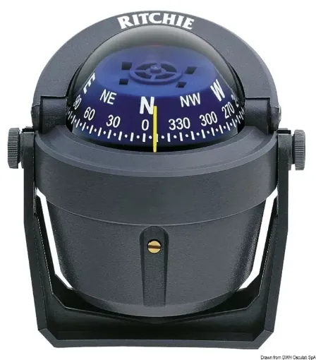 Picture of Explorer compass with bracket 2"3/4 grey/blue - Ritchie