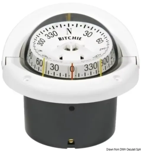 Picture of Helmsman 2 - dial compass 3"3/4 white/white - Ritchie