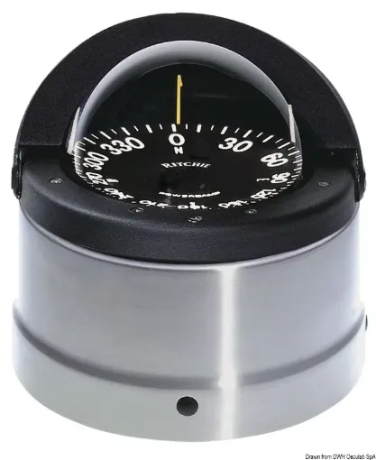 Picture of Navigator compass with cover 4"1/2 black/black - Ritchie