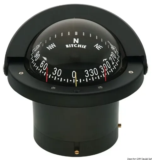 Picture of Navigator 2 - dial compass 4"1/2 black/black - Ritchie - Black - Built - in - 12V - 154 - Black