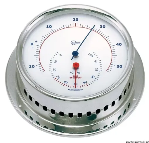 Picture of Sky hygro - thermometer polished stainless steel - Barigo