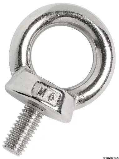 Picture of Male forged eyebolt AISI316 6 mm - Stainless steel - M6 - 1300 - 10 - 28 - 41 - 13 - Male - 16 - 17