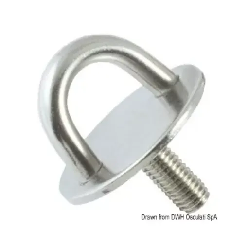 Picture of Plate with stud polished stainless steel 6 mm - Stainless steel - M6 - 32 - 5 - 10 - 20