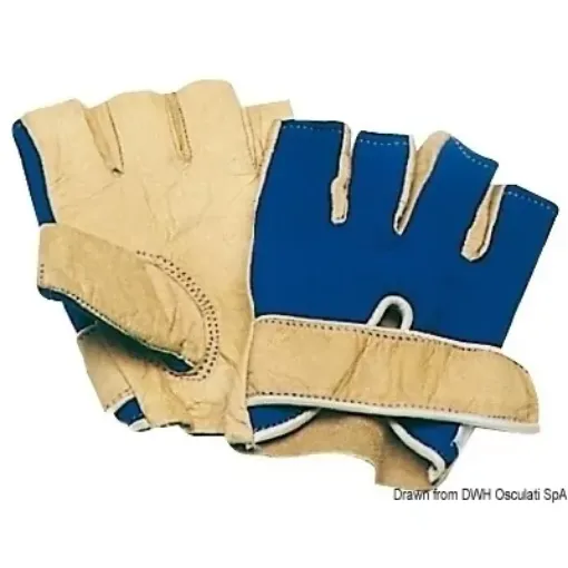 Picture of Sailing leather gloves short fingers L