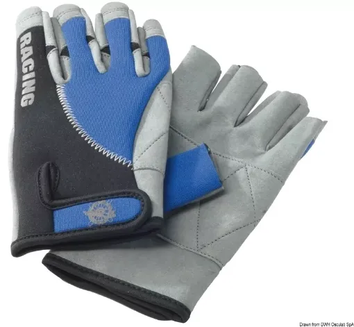 Picture of Neoprene sailing gloves hub fingers L - Neoprene - Black/grey/blue - L