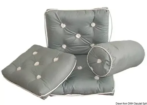 Picture of Cotton cushion with backrest grey 430 x 750 mm