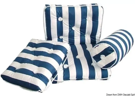 Picture of Simple cotton cushion blue/white stripes 430x350mm