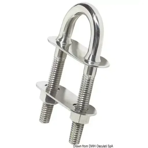 Picture of U - bolt conic fittings mirrorpolished stainless steel 122x12.5mm