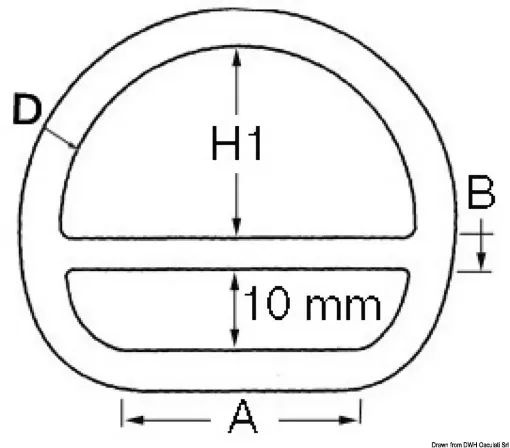 Picture of D - ring with bar 6x50 mm