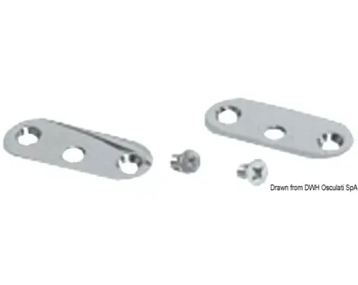 Picture of Handrail kit 2 plates & 2 screws - Stainless steel - Stainless steel