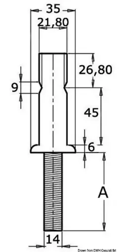 Picture of Stanchion base AISI316 45 x 1.5mm