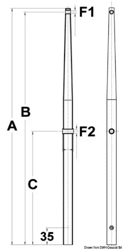 Picture of Stanchion for female base AISI316 610mm