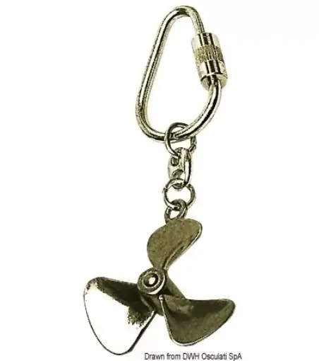 Picture of Polished brass propeller pendant keyring