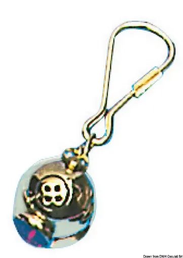 Picture of Polished brass diving helmet keyring pendant