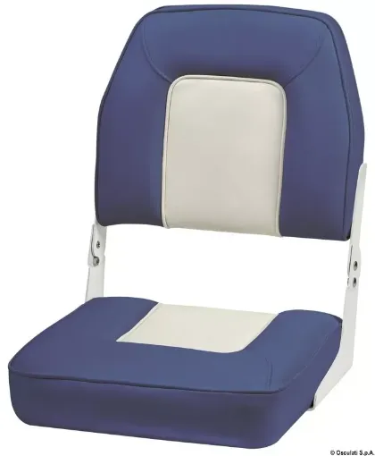 Picture of De Luxe seat with foldable backrest white/blue - White/Blue RAL 9002 + RAL 5013