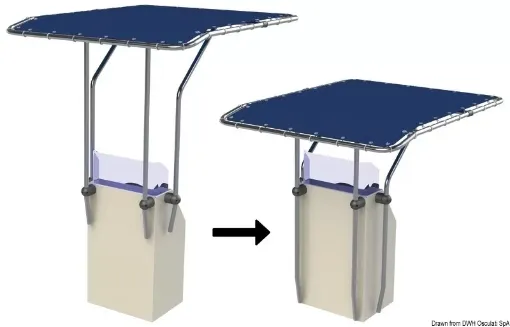 Picture of Retractable aluminium T - top blue 1700x1200 mm