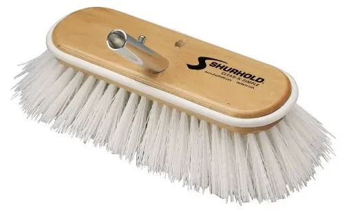 Picture of 10" Deck brush - extra stiff white polypropylene - Shurhold