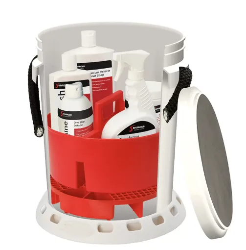 Picture of 5 Gallon white bucket kit incl. bucket, caddy, grate, seat and base - Shurhold