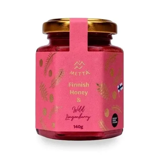 Picture of Finnish honey and lingonberry 8 x 140g - Mettä