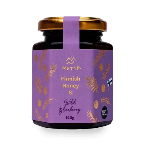 Picture of Finnish honey and wild blueberry 8 x 140g - Mettä