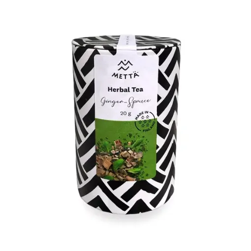 Picture of Ginger - spruce tin of herbal tea 6 x 20g - Mettä