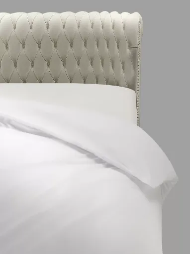 Picture of King size duvet cover 260x240cm in pure cotton satin - white - Franchini mare bespoke luxury linens