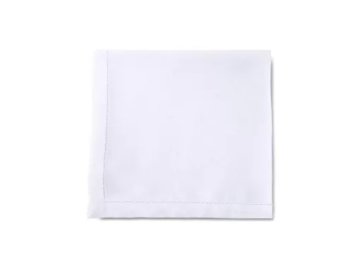 Picture of Napkin 48x48cm in pure linen with hemstich finish - white - Franchini mare bespoke luxury linens