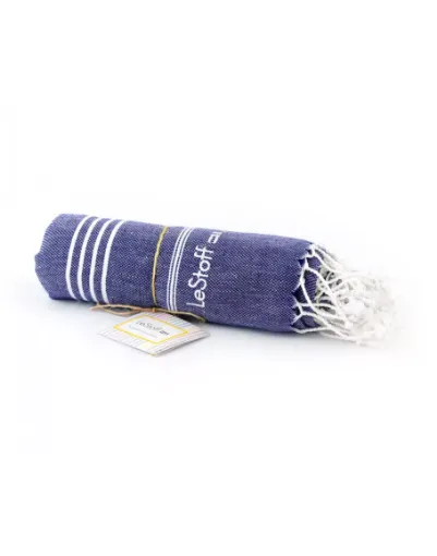 Picture of Organic cotton hammam towel 95x180cm - navy - LeStoff