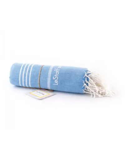 Picture of Organic cotton hammam towel 95x180cm - sky blue - LeStoff